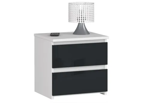 Home Collective Kommode 40 cm breit Holz Highboard Sideboard für Flur Schlafzimmer Wohnzimmer (Mehrzweckschrank Schrank schmal Kommode Schlafzimmer mit Schubladen), Kinderzimmer Organizer, 40 cm hoch mit 2 Schubladen graphit Hochglanz