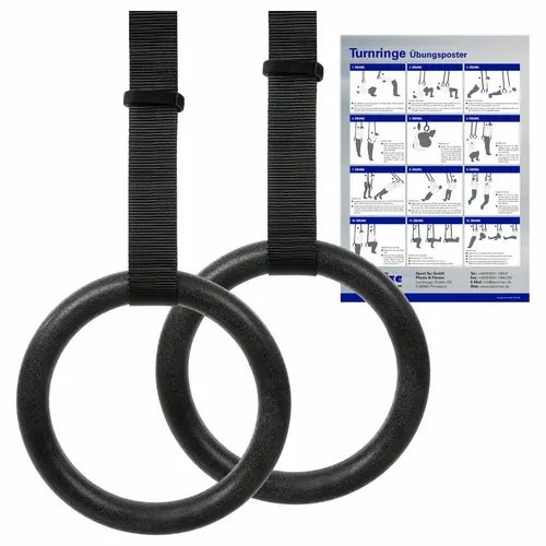Sport-Tec Turnringe Gym Rings – Verstellbare Gurte für individuelles Training - Fitnesskleingeräte für effektives Outdoor-Training. Die verstellbaren Gurte bieten Flexibilität und Anpassungsfähigkeit für jedes Fitnesslevel.