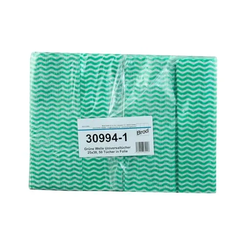 Brod 50 Allzwecktücher-Wischtücher-Spültücher | grün-weiß | ca. 25x38 cm | Viskose/Polyester