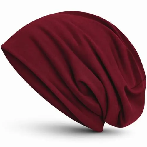style3 Slouch Beanie aus atmungsaktivem, feinem und leichten Jersey Unisex Mütze Haube Bini Einheitsgröße