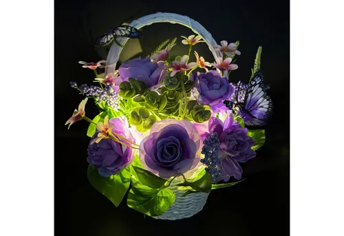 Produktbild Online-Fuchs Kunstblumenstrauß mit LED Lichterkette