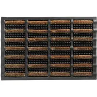 Golze Fußmatte, Höhe: 3 mm - Elegante schwarz/natur Schmutzfangmatte aus 75 % Gummi und 25 % Kokos. Robuste 40x60 cm Größe für optimale Schmutzaufnahme und Rutschfestigkeit. Ideal für stark frequentierte Eingänge und verschiedene Dekorstile.