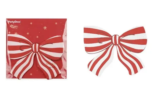 Serwetki - Kokardka w paski - 16x13cm - 12 szt. PartyDeco 5904555093751