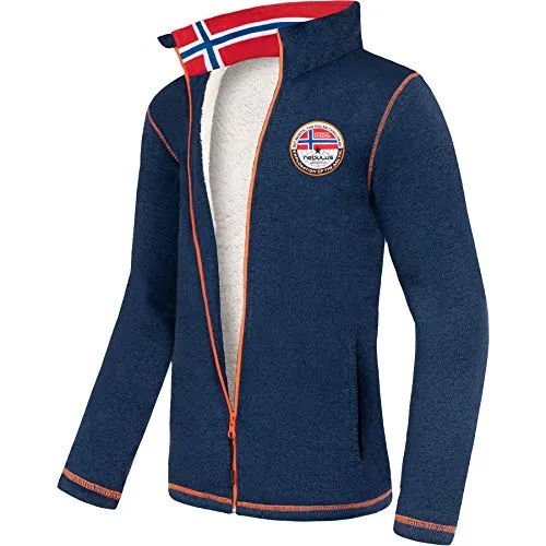 Nebulus Herren Fleecejacke FALLOU, warme Fleece Jacke, mit langem Full-Zip Reißverschluss, Navy - L
