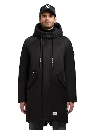 khujo Herren Winterjacke Anth-YM Black Gr. XL - Funktionsjacke mit wetterfestem Material, verstellbarer Kapuze und optimalem Windschutz – ideal für kalte Tage und urbane Looks.