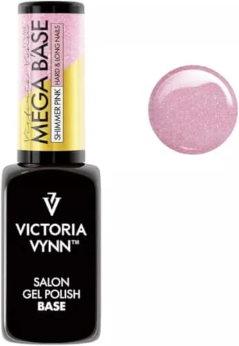 Victoria Vynn Mega Base Hart & Lange Nägel UV-LED Glitter Hybrid Gel Nagellack (Schimmer Rosa, 8ml)