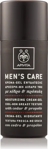 APIVITA Herrenpflege Feuchtigkeitscreme-Gel mit Zedernholz & Propolis 50ml - Tagescreme für Männerhaut, leichtes, nicht fettendes Gel spendet intensive Feuchtigkeit und zieht schnell ein. Ideal für aktive Männer, schützt vor Umweltstressoren und fördert ein gesundes Hautbild.
