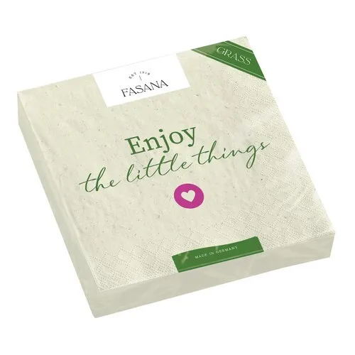 Servietten nachhaltig Gras Enjoy the little Things Genieße kleine Dinge 33x33 20