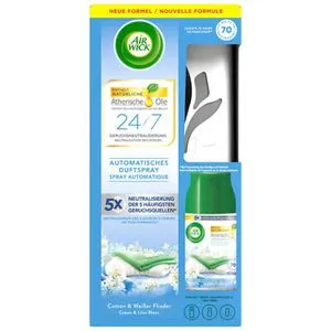 Airwick Raumduft Freshmatic Max, ätherische Öle, Starterset, 250ml, Cotton und Weißer Flieder