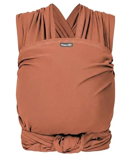 Hoppediz Elastisches Baby-Tragetuch - Kupfer, 4,60 m - Babytragen aus 100% Bio-Baumwolle, ideal für Neugeborene; besonders weich und anschmiegsam für einfaches Handling und empfohlen von Hebammen.