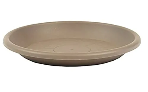 greemotion Blumentopfuntersetzer Taupe - Untersetzer Blumen mit 58 cm Durchmesser Höhe 8,1 cm - Pflanzkübel Untersetzer aus Kunststoff - Pflanzenuntersetzer rund - Pflanzen-Untertopf
