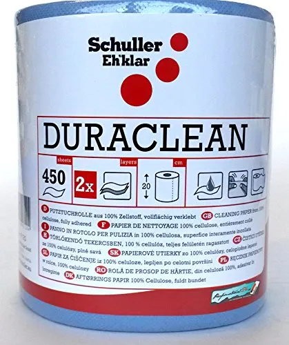Schuller Eh'klar DURACLEAN Putztuchrolle 20 x 34 cm, 2-lagig 100% vollflächig verklebter Zellstoff Putztuchrolle 450 Blatt