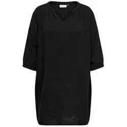 ONLY CARMAKOMA Shirtkleid Midi- V-Ausschnitt 3/4 Arm regular fit (lang) CARTHYRA 3/4 V-NECK KNEE DRESS WVN schwarz M (48)