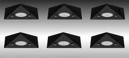 TRANGO LED Unterbauleuchte 6er Set, Edelstahl Matt-Schwarz - Praktisches 6er Set Unterbauleuchten mit ON/OFF Schalter, ideal für Küchen und Vitrinen. Beliebig erweiterbar, energieeffizient mit bis zu 20.000 Stunden Lebensdauer.