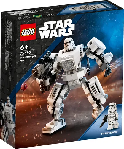 LEGO 75370 Star Wars Sturmtruppler Mech Set - 12 cm große, bewegliche Actionfigur mit schießendem Blaster und Minifigur für spannende Abenteuer