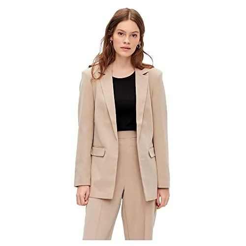 PIECES Damen Pcbozzy Ls Loose Blazer Noos - Klassischer Blazer in Silver Mink, XXL - Eleganter Blazer für Damen mit zwei Paspeltaschen und Belüftungsschlitz hinten, ideal für stilvolle Anlässe.