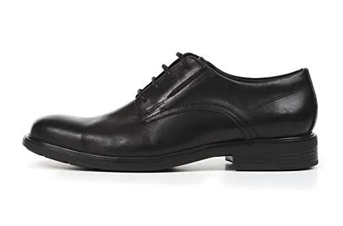 Geox Schnürschuh für Business - Anzugschuh mit Blockabsatz in Schwarz, Gr. 39 - Elegante Schnürer aus hochwertigem Leder, ideal für formelle Anlässe und den täglichen Business-Einsatz.