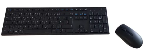 Dell KM636 Drahtloses Tastatur-Maus-Set - Tastatur-Maus-Set für universelle Nutzung, kabellos mit vollem Tastatur-Layout und komfortablen Membran-Tasten. Ideal für Büro und Home Office.