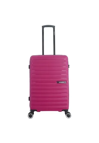 SAXOLINE Fiesta Koffer, pink (fuchsia) - Koffer aus strapazierfähigem Polypropylen mit leichtgängigen Doppelrollen und Zahlenschloss. Perfekt für sorglose Reisen und stilvolles Auftreten.