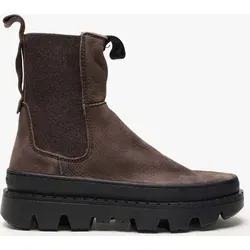 Satorisan Unalome Elastics Premium - High-top Damen Stiefel aus Vintage Leder - Wanderschuhe aus hochwertigem, nachhaltigem Leder mit semi-anatomischer Innensohle für ultimativen Komfort und rutschfester Gummilaufsohle – ideal für umweltbewusste Abenteuer.