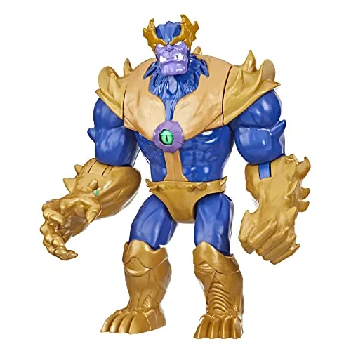 Marvel Avengers Mech Strike Monster Hunters Thanos Deluxe Figur - Actionfigur für Kinder ab 4 Jahren, 22,5 cm groß mit aktiviertem Monster Schlag für spannende Abenteuer im Marvel Universum.