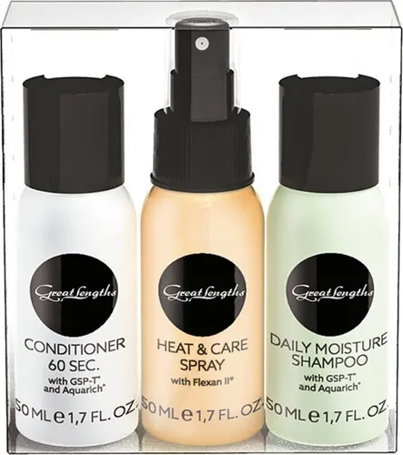 Great Lengths Reiseset mit Shampoo, Conditioner und Care Spray 3 x 50 ml Haarpflegeset 2320