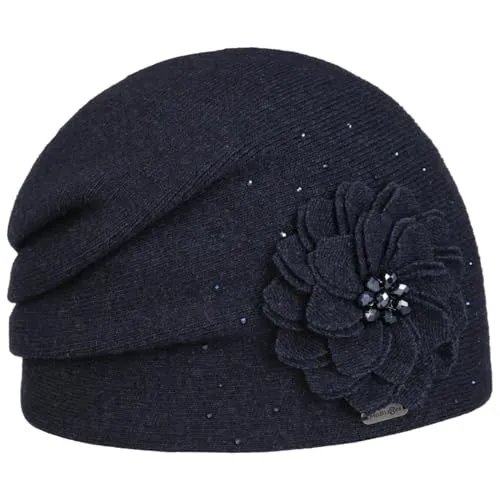 McBURN Calesa Wollmütze Beanie Damen - Made in Italy, dunkelblau - Stylische Beanie aus hochwertiger Wolle, Einheitsgröße für optimalen Tragekomfort. Ideal für kalte Herbst- und Wintertage.
