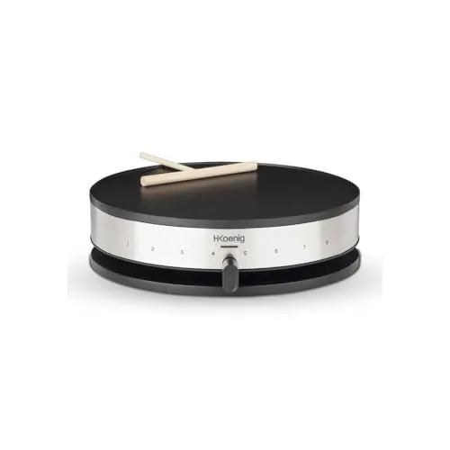 H.Koenig KREP29 Crepegerät, 33 cm - Crêpes-Maker mit 33 cm Kochfläche, Antihaftbeschichtung und 1300 W für schnelle Zubereitung von köstlichen Crêpes.
