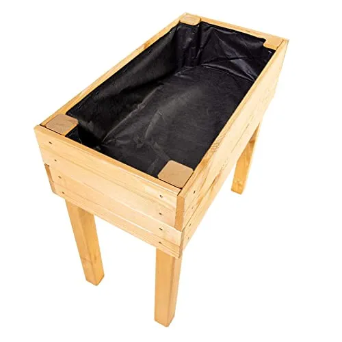 BooGardi Hochbeet Frühbeet Kräuterbeet, Holz mit Vlies – Rückenschonend und dekorativ - Hochbeet aus imprägniertem Kiefernholz, ideal für Blumen, Kräuter und Gemüse. Mit 80 cm Höhe besonders rückenschonend und in 4 Farben erhältlich.