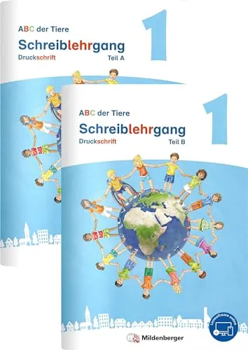 ABC der Tiere 1 Neubearbeitung – Schreiblehrgang Druckschrift, Teil A und B - Ideal für den Schreibunterricht, fördert die Schreibfähigkeiten mit klaren Übungen und ansprechenden Inhalten. Perfekt für die Grundschule.