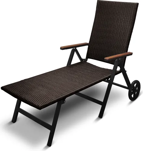 DM-Handel Rollliege Aluminium Rattanliege