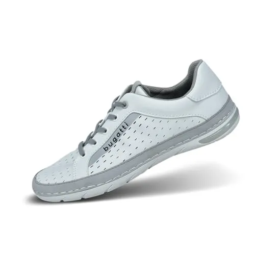 Bugatti Herren Schnürer 321 ASG01 in Weiß, Größe 44 - Herren-Schnürhalbschuhe, stilvoll und bequem für jeden Anlass, ideal für modebewusste Männer.