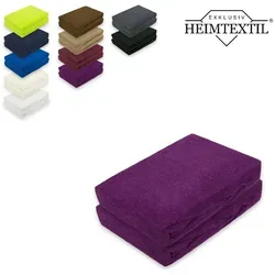 EXKLUSIV HEIMTEXTIL Frottee Spannbettlaken Lila 140 x 200 cm Doppelpack - Spannbetttücher aus hochwertigem Frottee mit Rundumgummizug für perfekten Sitz, schadstoffgeprüft und pflegeleicht bis 60°C, ideal für einen komfortablen Schlaf.