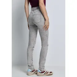 Skinny-fit-Jeans STREET ONE STUDIO, Damen, Gr. 36, Länge 32, light grau random, Jeans, 63% Baumwolle, 25% Polyester, 10% Viskose, 2% Elasthan, unifarben, lang, Jeans, aus Baumwolle mit Stretchanteil