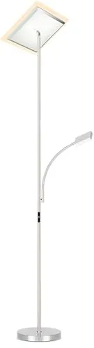 MeLiTec LED Deckenfluter mit Leseleuchte – Dimmbar & Flexibel - Eleganter LED-Deckenfluter mit praktischer Leselampe, ideal für Wohnzimmer und Schlafzimmer. Individuell einstellbare Helligkeit für stimmungsvolle Beleuchtung oder helles Licht zum Arbeiten.