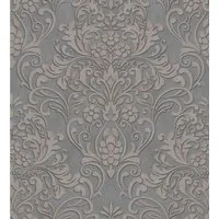 Tapete Marburg City Glam 32604 - Ornament in Betonoptik Rosé-Gold - Stylische Wandtapete im Industrial-Barock-Design, abziehbar und glänzend. Ideal für jeden Raum, bietet einen modernen Akzent mit hochwertiger Vliesqualität.