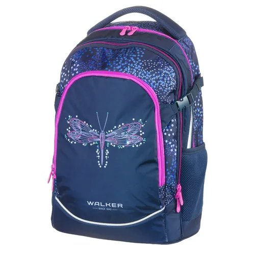 SCHNEIDERS Schulrucksack Fame 2.0 Magic Dragonfly dark blue - Schulranzen mit ergonomischer Form für optimalen Tragekomfort, ideal für den Schulalltag und bietet ausreichend Platz für alle Schulutensilien.