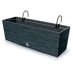 FURU Anthrazitfarbenes Pflanzgefäß mit Behälter und Aufhängehaken - Blumenkästen mit einzigartiger Prägung und 12L Wasserreservoir für optimale Pflanzenbewässerung. Inklusive Aufhängehaken für einfache Montage auf dem Balkon.