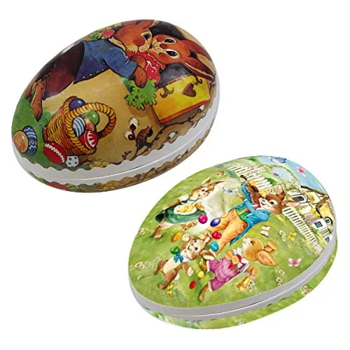 2er Set Bilderostereier zum Befüllen 12 cm bunt Sortiert, Ostereier, Osterdekoration, Eier, Füllei, Pappei, Papposterei