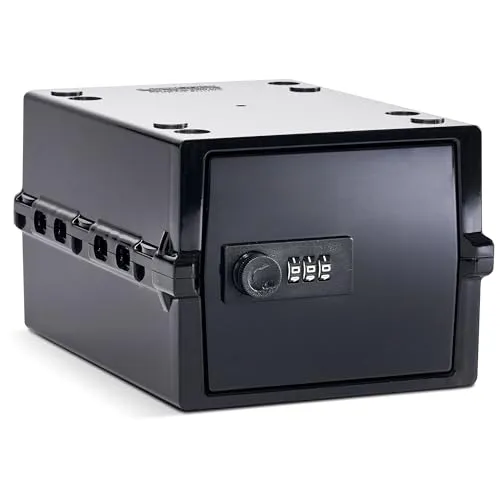 Lockabox Mini™ | Kleine abschließbare Box mit Zahlenschloss (A5-Größe) | Mini-Aufbewahrungsbox für kleine Medikamente, Snacks & Mobiltelefone | Außenmaße 22,3 x 15,4 x 12 cm (Jet)