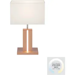 LeuchtenDirekt Tischleuchte aus Holzimitat, Dimmbar - Tischlampe in Holzoptik mit dimmbarer LED-Leistung von 600lm, ideal für stimmungsvolle Beleuchtung in jedem Raum.