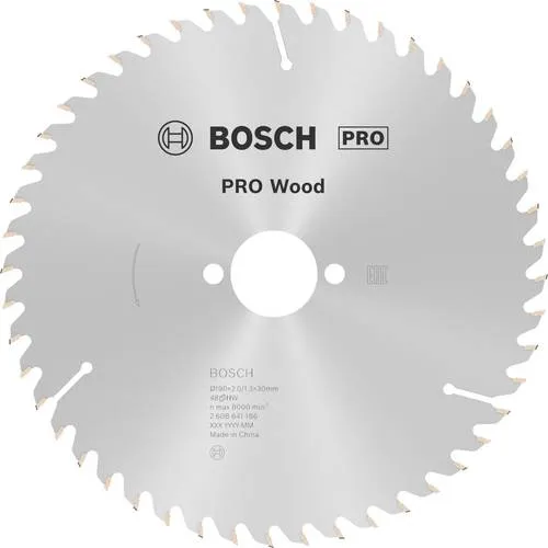 Bosch Accessories Optiline Wood 2608641186 - Hartmetall Kreissägeblatt 190x30mm, präzise Schnitte in Holz mit langlebigen Carbide-Zähnen und geräuschdämpfender Technologie