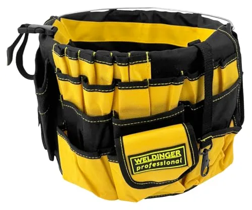 WELDINGER Werkzeugtasche für 12 l Baueimer Werkzeugeimer für Baustelle