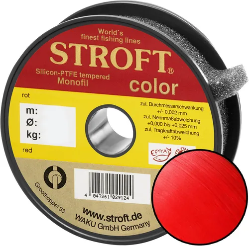 STROFT Color Monofile Angelschnur Rot 0,40mm 13,0kg 50m