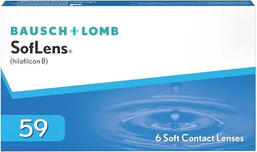 Bausch + Lomb SofLens 59 Monatslinsen, sphärische Kontaktlinsen, weich, 6 Stück, BC 8.6 mm / DIA 14.2 / -5.50 Dioptrien