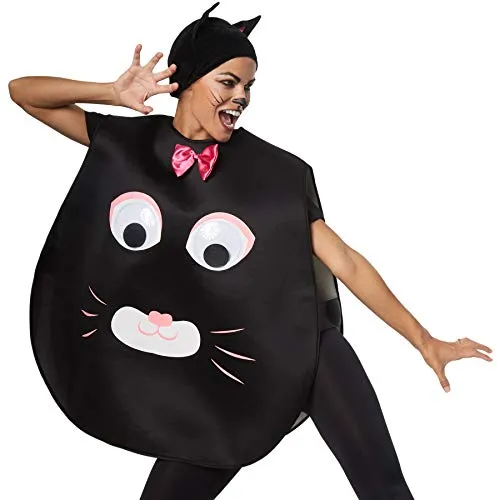 dressforfun 302191 - Unisex Kostüm Katze, Poncho in Einheitsgröße mit Stoffmütze und spitzen Ohren, perfekt für Karneval und Fasching