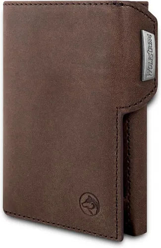 Wolfstrøm Geldbörse 'Svente' Slim Wallet - Handgefertigte Mini Geldbörse mit 11 Kartenfächern, Münzfach und RFID-Blocker, ideal für stilbewusste Unisex-Nutzer.