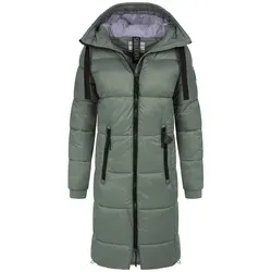 SUBLEVEL Steppjacke Damen Mantel mit Kapuze extra lange Winter Jacke Parka XL -42
