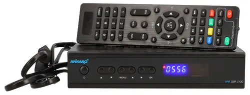 ANKARO DSR 2100 Full HD Satelliten Receiver - TV-Receiver mit USB Mediaplayer, Aufnahmefunktion und Timeshift. Ideal für Camping dank 12V Netzteil und einfacher Bedienung.