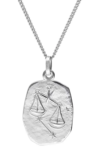 trendor Sternzeichen Waage Halskette Silber 925 - Eleganter Halsschmuck für Damen und Herren - Hochwertige Halskette mit Sternzeichen-Anhänger aus rhodiniertem Sterlingsilber 925. Zeitloses Design, stabil und anlaufgeschützt. Perfekt als Geschenk oder für den eigenen Stil.